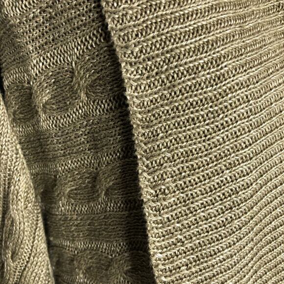 Ralph Lauren bronze brown cable knit linen cocoon open front cardigan size Small - Picture 6 of 14